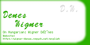 denes wigner business card